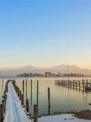 Gstadt am Chiemsee little piers for small boats