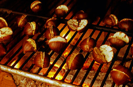 roasted chestnuts over embers