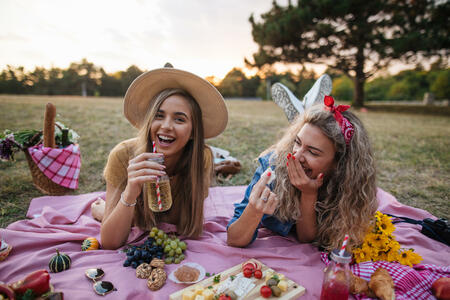 Female friends on a picnic in nature